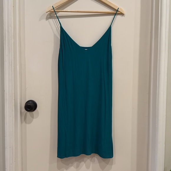 Aritzia Dresses & Skirts - ARITZIA / WILFRED FREE Teal Spaghetti Strap Mini Dress sz M